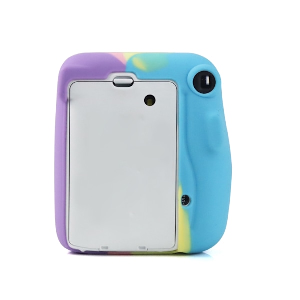 Regnbåge Mjukt Silikon Skyddande Fodral för Fujifilm Instax mini 11 Lila
