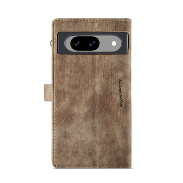för Pixel 8a Skal CaseMe C30 Multifunktionellt Läderfodral Brun