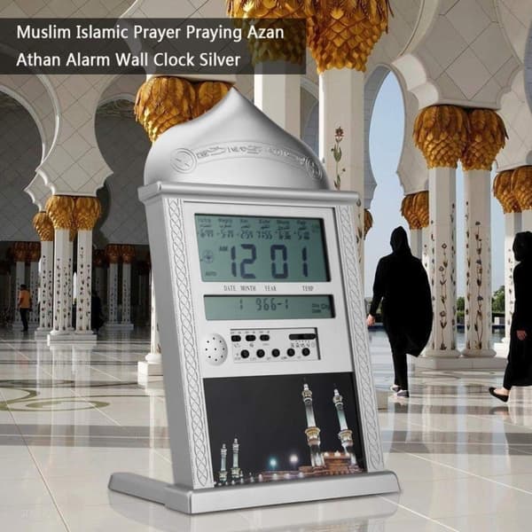 Skrivbordsunderlägg Perpetual Calendar Alarmklocka LCD-display Påminnelse Böne klocka (Guld)
