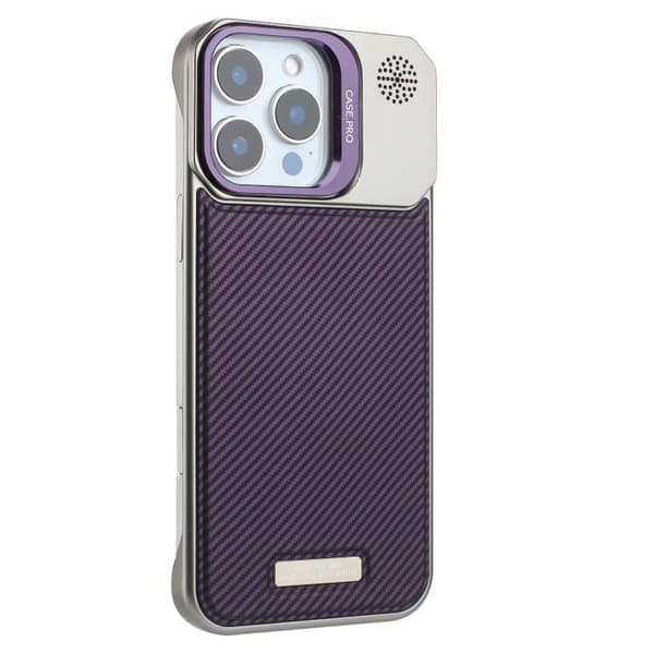 iPhone 16 Pro Max Frameless Kolfiber Skal med PC MagSafe Purpur