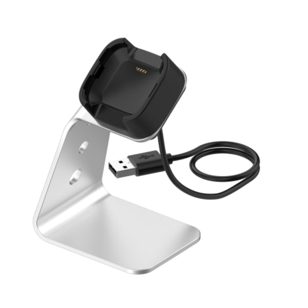 För Fitbit Versa 2 Universal laddare i aluminiumlegering Silver