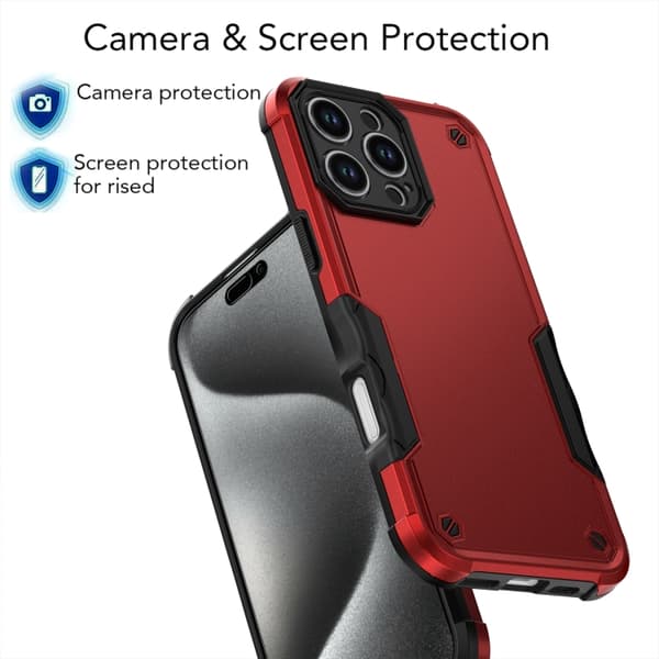 iPhone 16 Pro Max - Stöttålig och Halkfri Armor Skal Blå