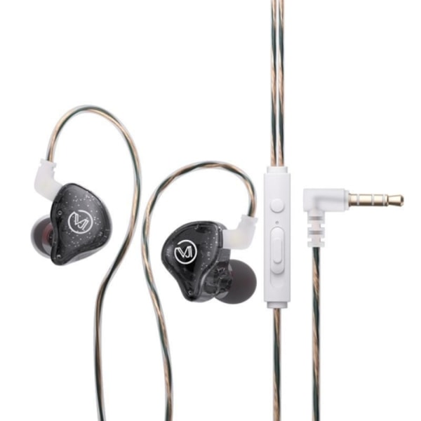 CVJ In Ear Wired Round Holes Universal Game Earphone Svart