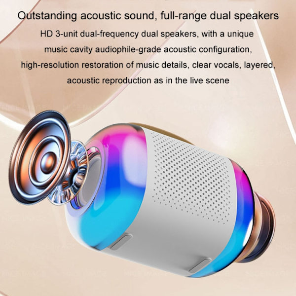 Y5 1 Mikrofon Bärbar Bluetooth-högtalare Hemma och Utomhus Trådlös Karaoke Ljud(Svart)