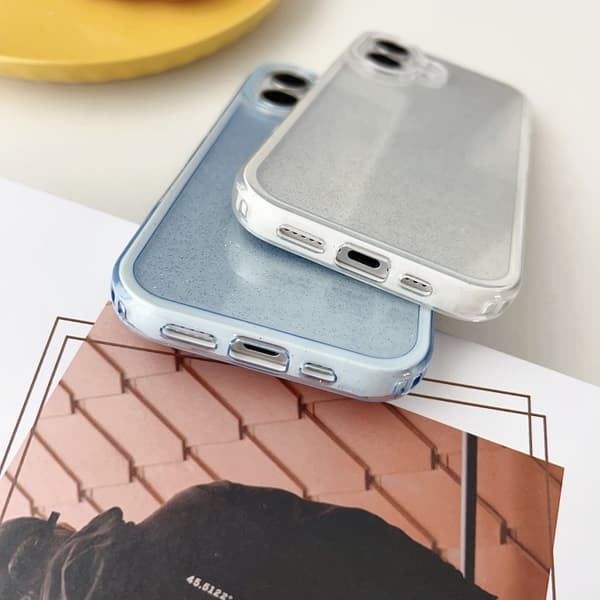 iPhone 16 Pro Skal IMD 3 1 Glittrig TPU Hybrid PC Blå