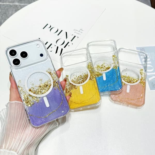 iPhone 18 Pro Max / iPhone 17 Pro Max Skal - Guld med MagSafe Hybrid Clear TPU Vit