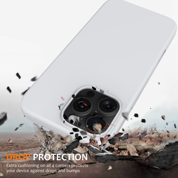 iPhone 16 Pro Max Shockproof Silikon Magsafe Skal Vit