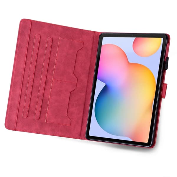 Samsung Galaxy Tab S6 Lite Cartoon Läderfodral Röd