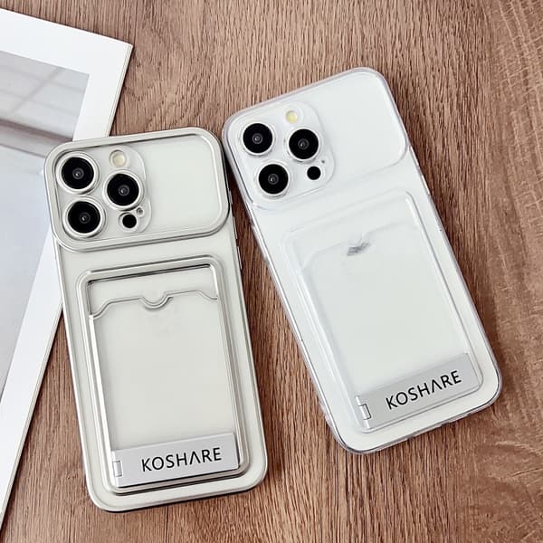 iPhone 16 Pro Electropläterad Kortväska TPU Skal Transparent