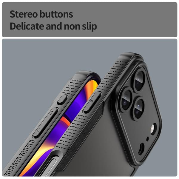 iPhone 18 Pro Max / iPhone 17 Pro Max Skal - Armor Glaze PC Hybrid TPU Svart