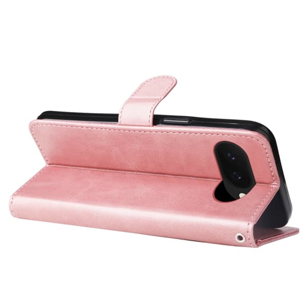 för Pixel 9a Fodral i Mode Kalvtextur med Dragkedja Roséguld