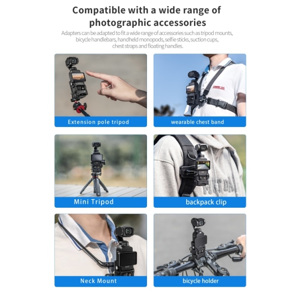 För DJI OSMO Pocket 3 STARTRC Multifunktionell Fast Montering Expansionsadapter Fäste