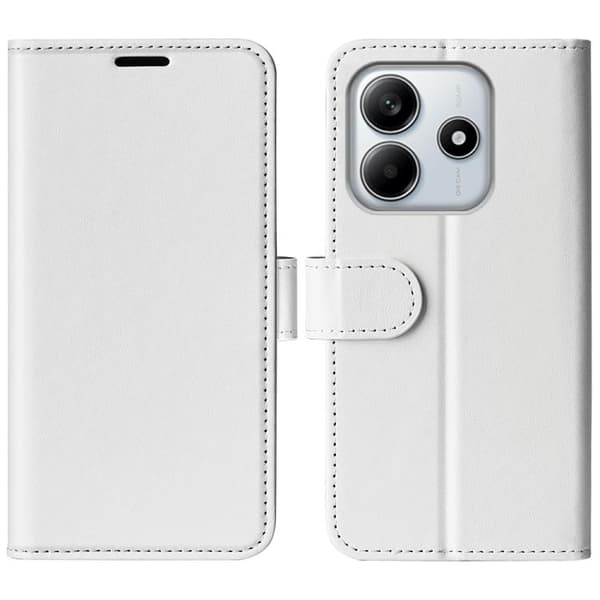 Redmi Note 14 4G - R64 Textur Horisontell Flip Läderfodral Vit