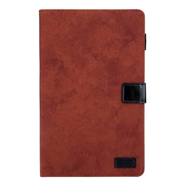 Samsung Galaxy Tab A9+ / A11+ Läderfodral med Tygtextur Brun