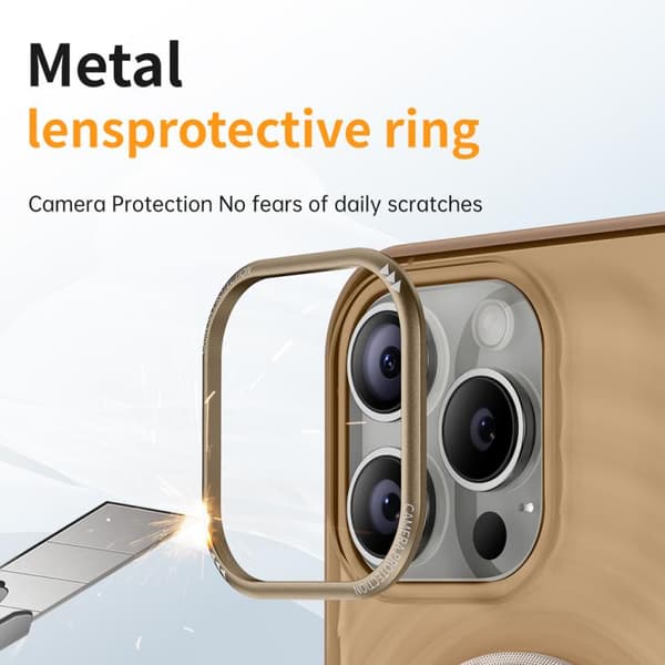 iPhone 16 Pro Max Skal med Ripples MagSafe Hållare Transparent vit