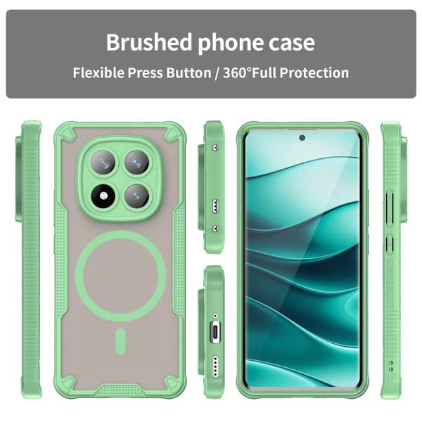 Redmi Note 14 Pro+ 5G - Armor Glaze MagSafe Magnetiskt Mobilskal Grön