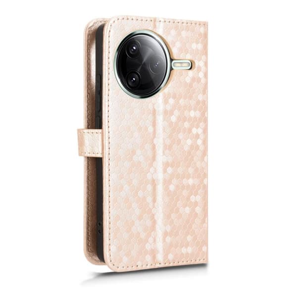 Redmi K80 / K80 Pro - Mobilfodral i Honungskaka Dot Textur Läder Guld