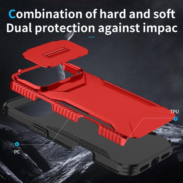 iPhone 18 Pro Max / iPhone 17 Pro Max Skal med Sliding Camshield Röd