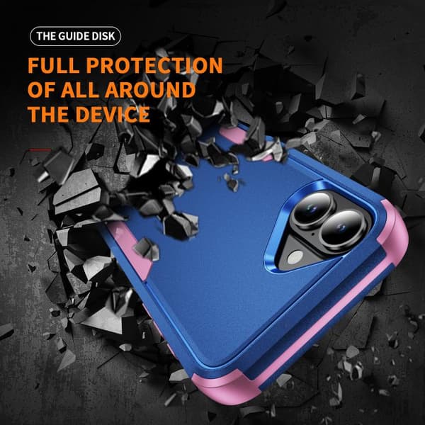 iPhone 17 Skal - TPU + PC, Stötabsorberande Kungsblå + Rosa