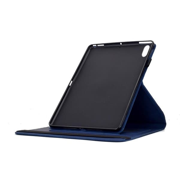 iPad mini 2024 / mini 6 Skal med Rotatable Byggblock Prägling - Smart Läderfodral Blå