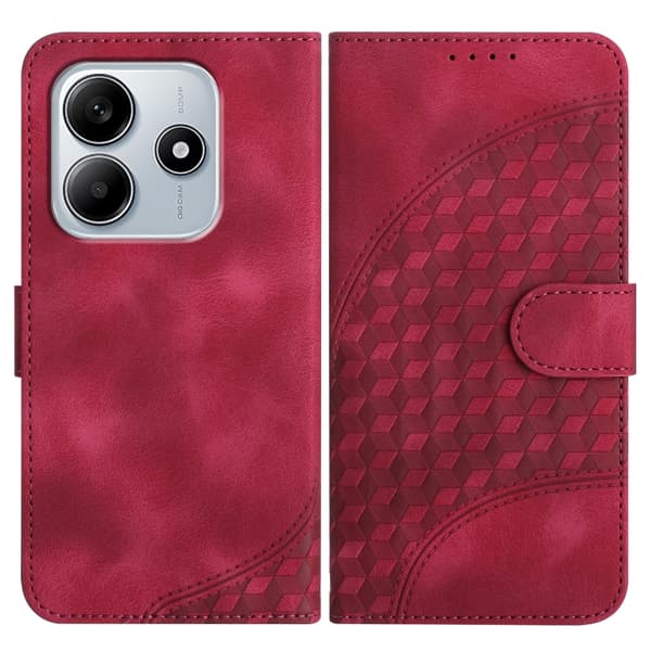 Redmi Note 14 5G - Läderfodral med Elefantmotiv och Rem Rosröd