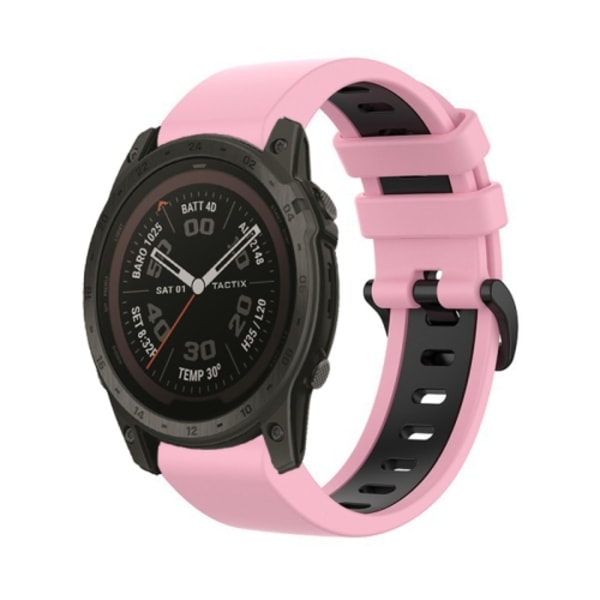 För Garmin Tactix 7 Pro 26mm silikon watch i två färger Pink-Black