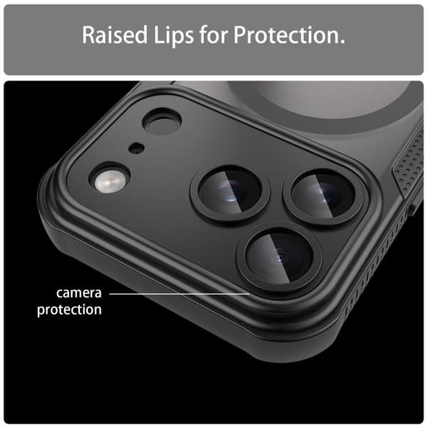 iPhone 17 Pro Max Skal med Armor Glaze MagSafe Magnetisk Design Svart