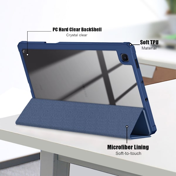 Samsung Galaxy Tab S6 Lite 3-Fold Smart Läderfodral Mörkblå