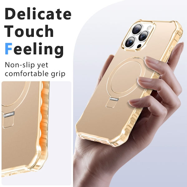 iPhone 16 Pro Max Solid Color Wave MagSafe Skal Guld