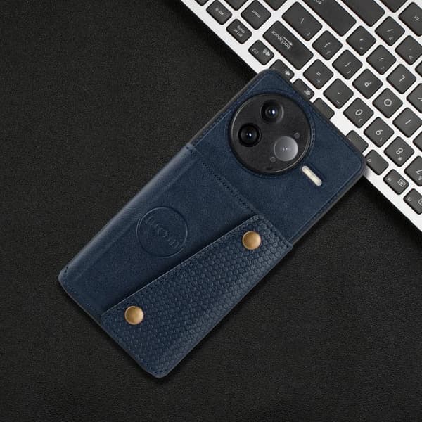 Redmi K80 Pro - Dubbelspänne Kortfack Magnetiskt Mobilskal Blå