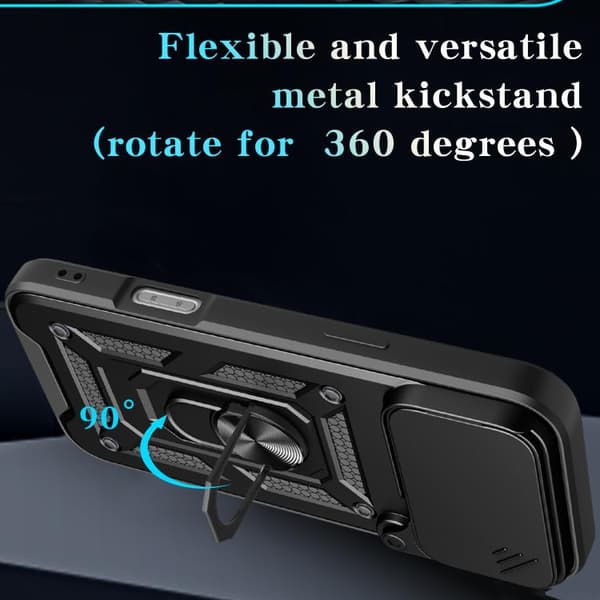iPhone 17 Pro Max Skal med Glidande Kameraskydd - TPU+PC Svart