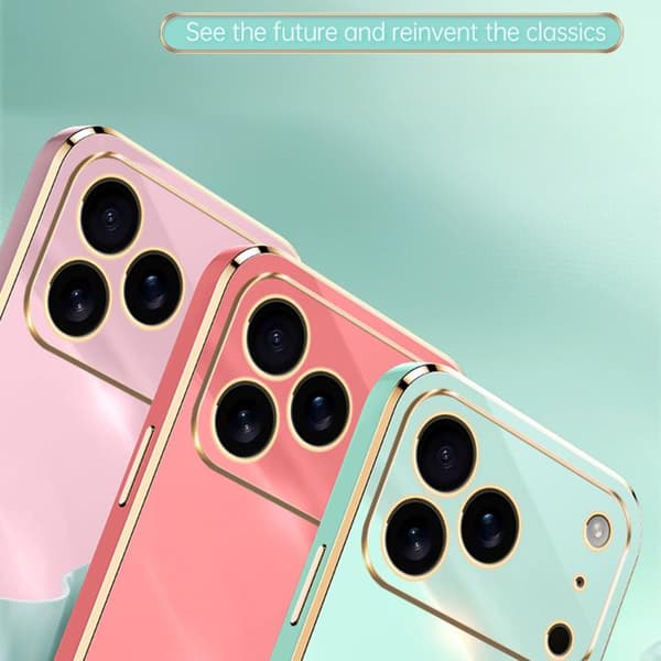 iPhone 18 Pro / iPhone 17 Pro Skal XINLI Rakt Kant 6D Elektropläterad TPU Vit