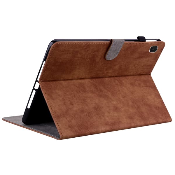 Samsung Galaxy Tab A7 Lite Tigermönster Flip Läderfodral Brun