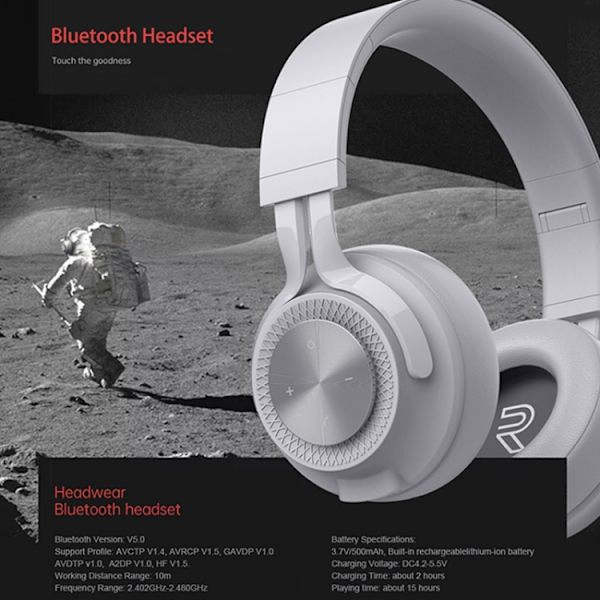 P1 Trådlösa Bluetooth 5.0 Stereo Mjuka Läder Öronmuffar Fällbara Headset Inbyggd Mikrofon för PC / Mobiltelefoner Grön