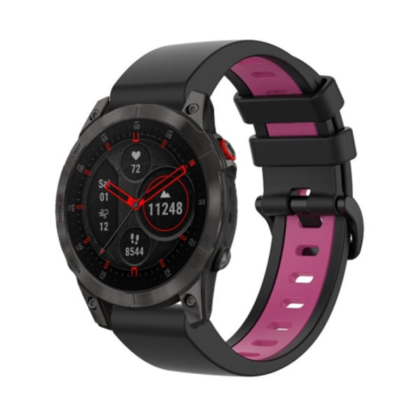 För Garmin EPIX Gen2 22 mm silikon watch i två färger Black-Pink