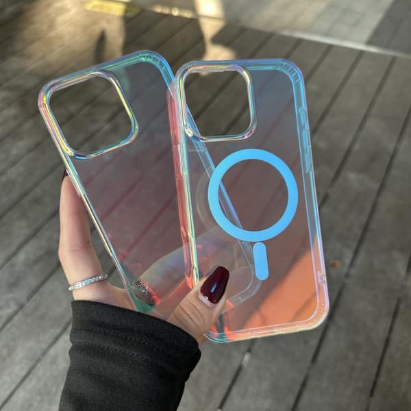 iPhone 16 Pro Lasergraverad Textur MagSafe Skal Rött ljus