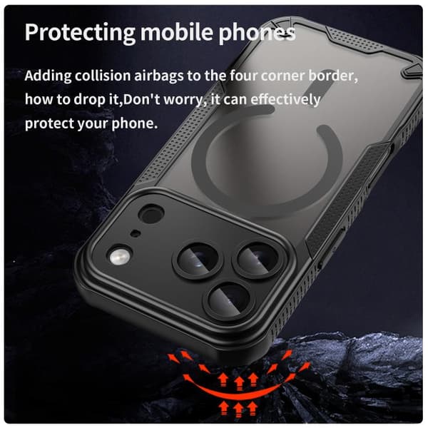iPhone 18 Pro Max / iPhone 17 Pro Max Skal med Armor Glaze MagSafe Magnetisk Design Svart