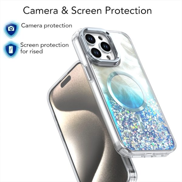 iPhone 16 Pro Max Epoxy CD Textur Linshållare MagSafe Skal Guld