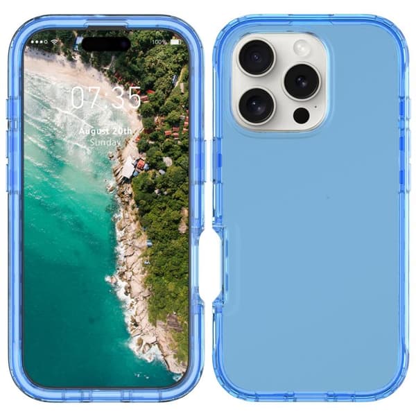 iPhone 16 Pro Max Shockproof Klar Gradient PC + TPU Skal Blå