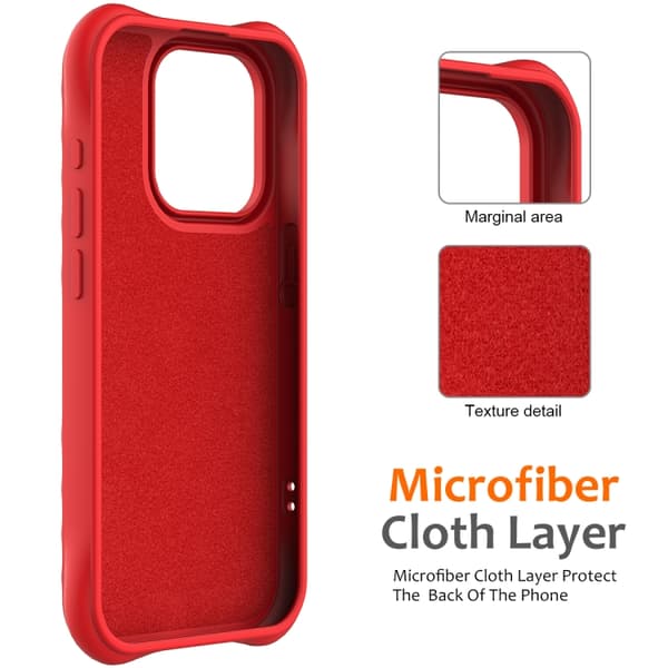 iPhone 16 Pro Wave Texture MagSafe Magnetisk Flytande Silikon Skal Röd