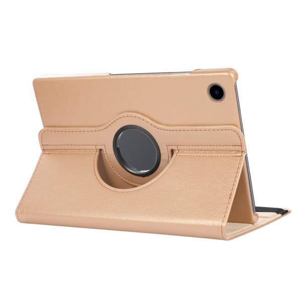 Samsung Galaxy Tab A9 / A11 360° Rotationsfodral i Litchi-textur Guld