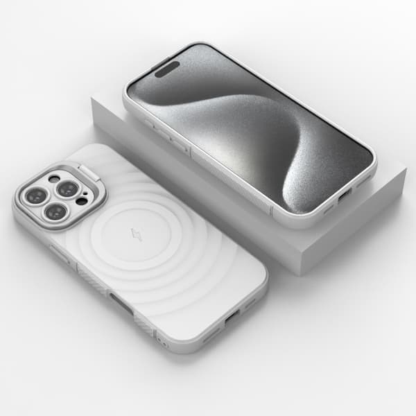 iPhone 16 Pro Lensram med korrugerad MagSafe Skal Vit