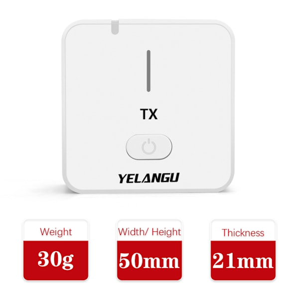 YELANGU MX5 2.4G Live Broadcast Interview Trådlös inspelningskameramikrofon, 1 mottagare till 1 sändare