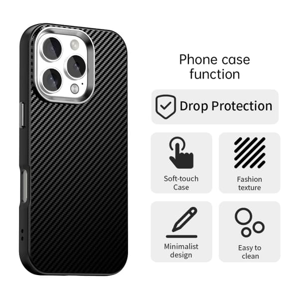 iPhone 16 Pro Max Kolfiber Series IMD Skal Svart