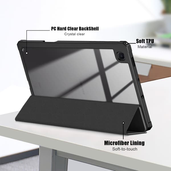 Samsung Galaxy Tab S6 Lite 3-Fold Smart Läderfodral Svart