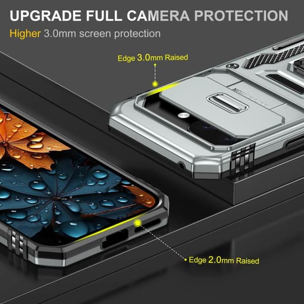 för Pixel 9a Skal med Armor PC + TPU Kameraskydd Grå