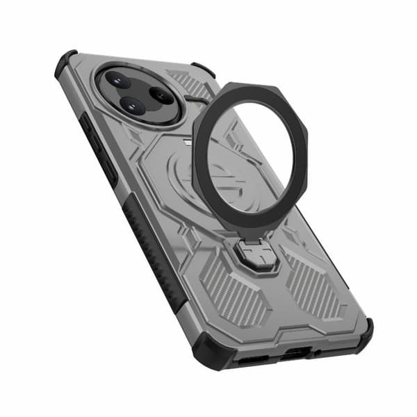 Redmi K80 J-20 - Solid Färgad MagSafe Magnetisk TPU+PC Mobilskal Grå