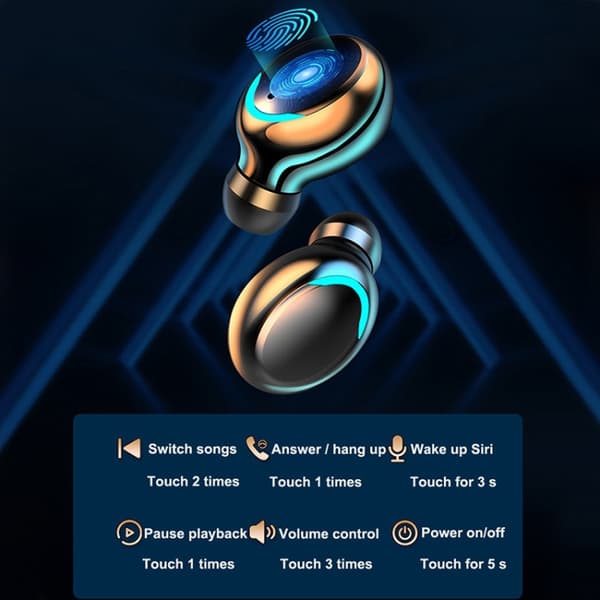 F9-5C Fyra-bar andningsljus + Digital display brusreducerande Bluetooth-hörlurar Vit