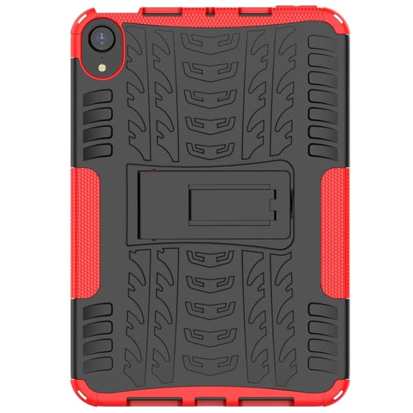 iPad mini 6 / mini 2024 Skal med Däcktextur TPU + PC Stötsäker Tablet Case med Ställning Röd