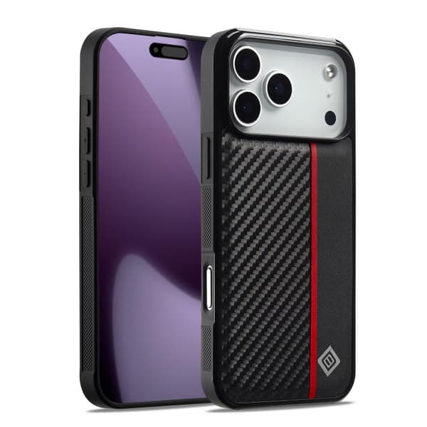 iPhone 18 Pro Max / iPhone 17 Pro Max Skal 3 - 1 Kolfiber Textur Stötsäker